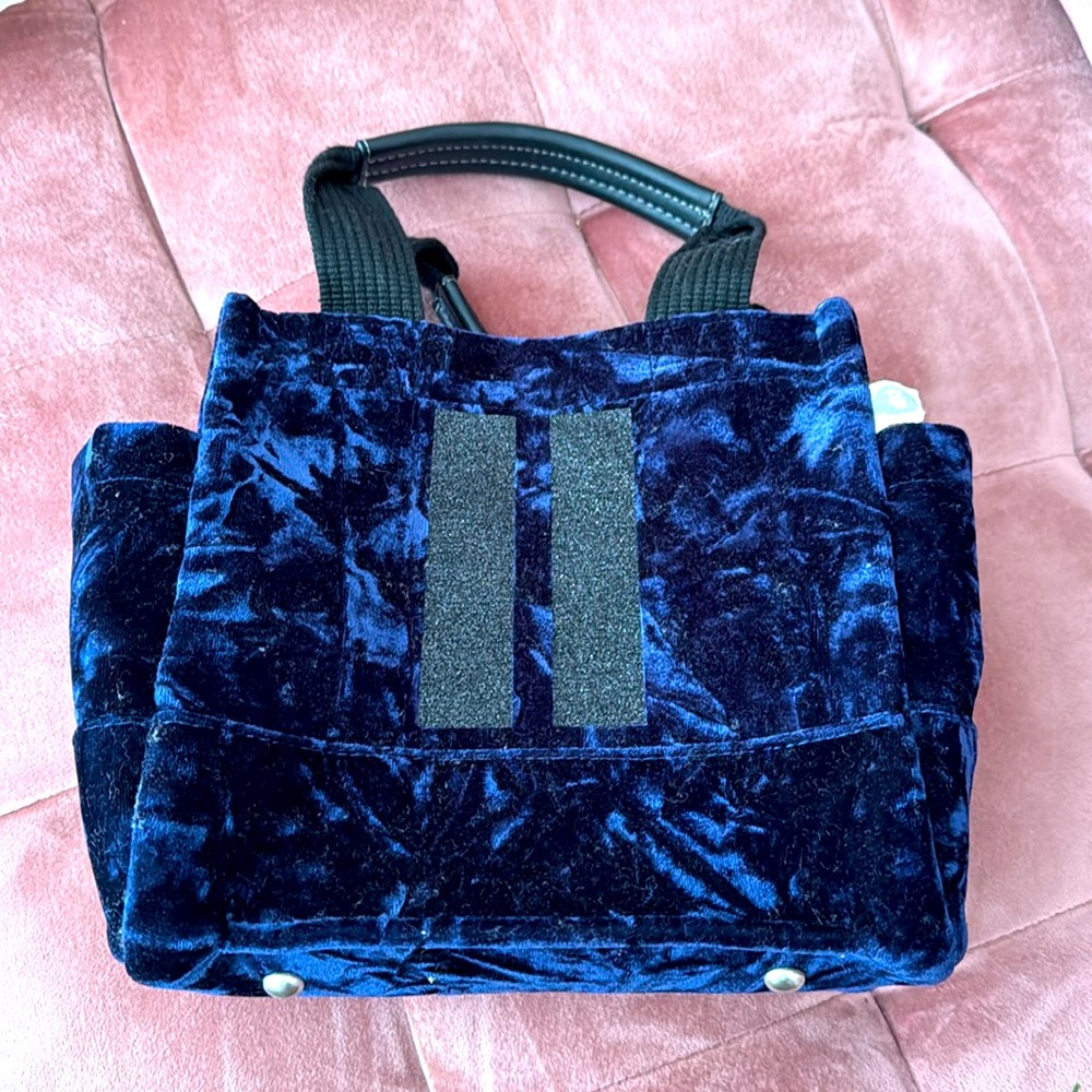 Like New Quilted Koala Mini Luxe North South Bag! Midnight Blue Crushed Velvet!